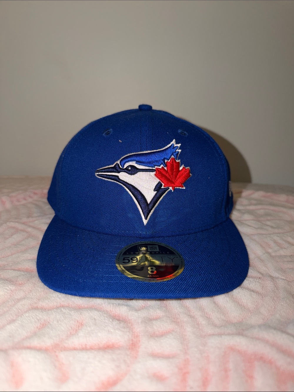New Era Royal Blue Toronto Blue Jays Fitted Hat with Red Maple Leaf